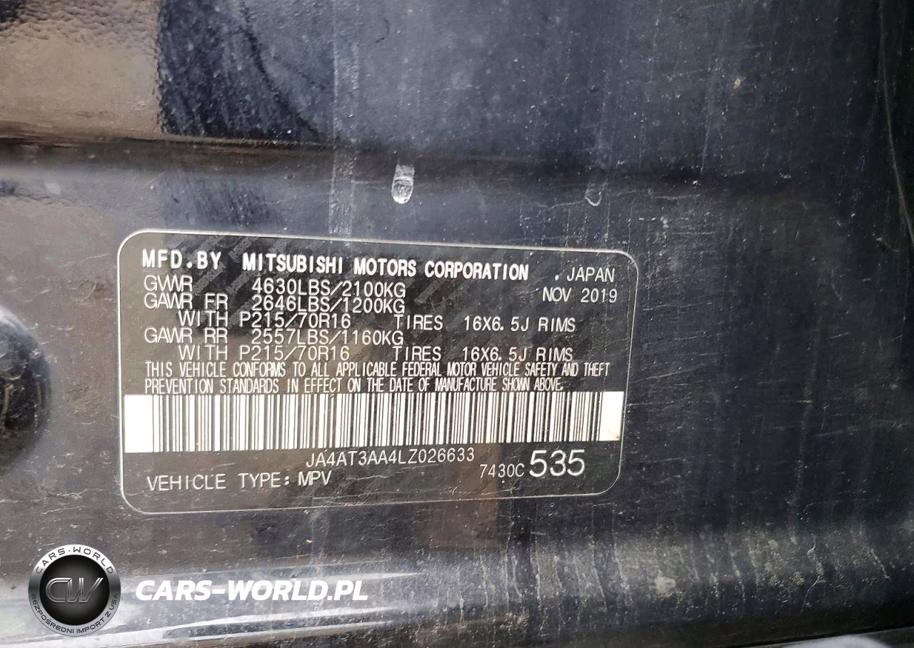 2020 Mitsubishi Eclipse Cross Es VIN:JA4AT3AA4LZ026633 - 13