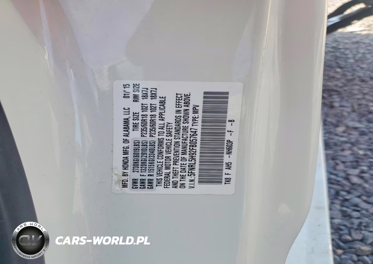 2015 Honda Odyssey Touring VIN:5FNRL5H92FB057647 - 13