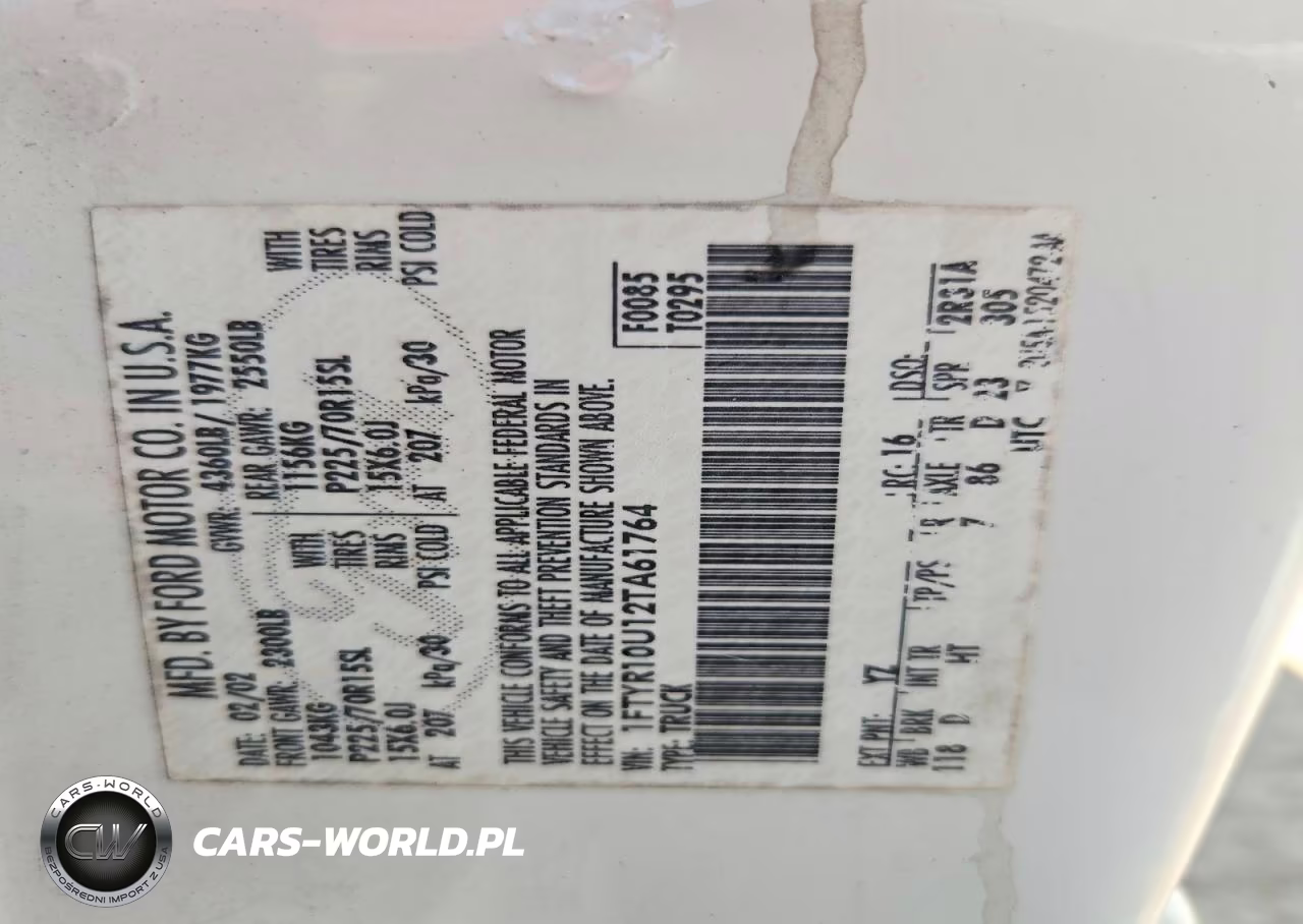 2002 Ford Ranger VIN:1FTYR10U12TA61764 - 12