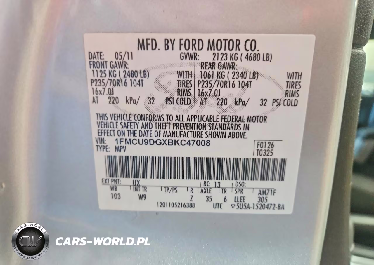 2011 Ford Escape Xlt VIN:1FMCU9DGXBKC47008 - 13