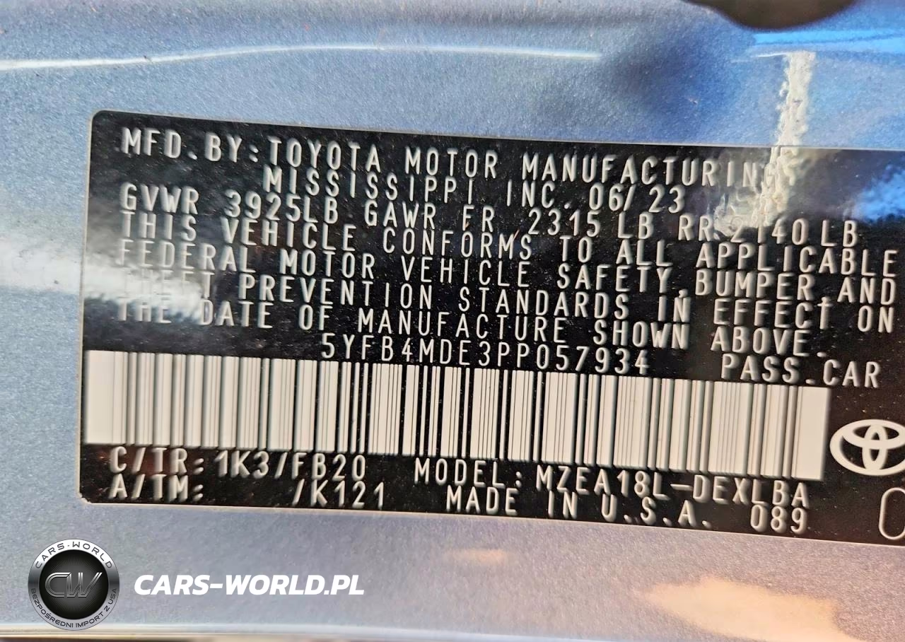 2023 Toyota Corolla Le VIN:5YFB4MDE3PP057934 - 12