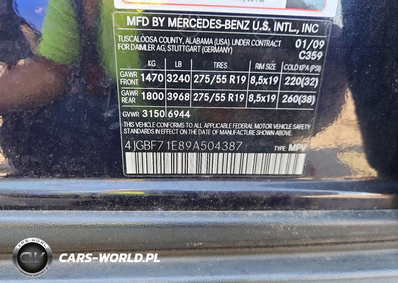 2009 Mercedes-Benz Gl 450 4Matic VIN:4JGBF71E89A504387 - 13