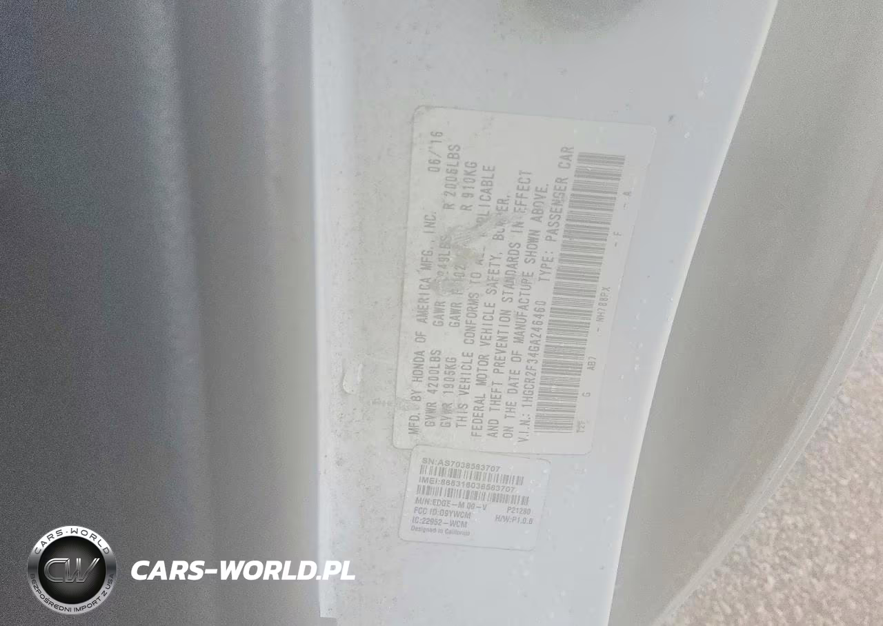 2016 Honda Accord Lx VIN:1HGCR2F34GA246460 - 12