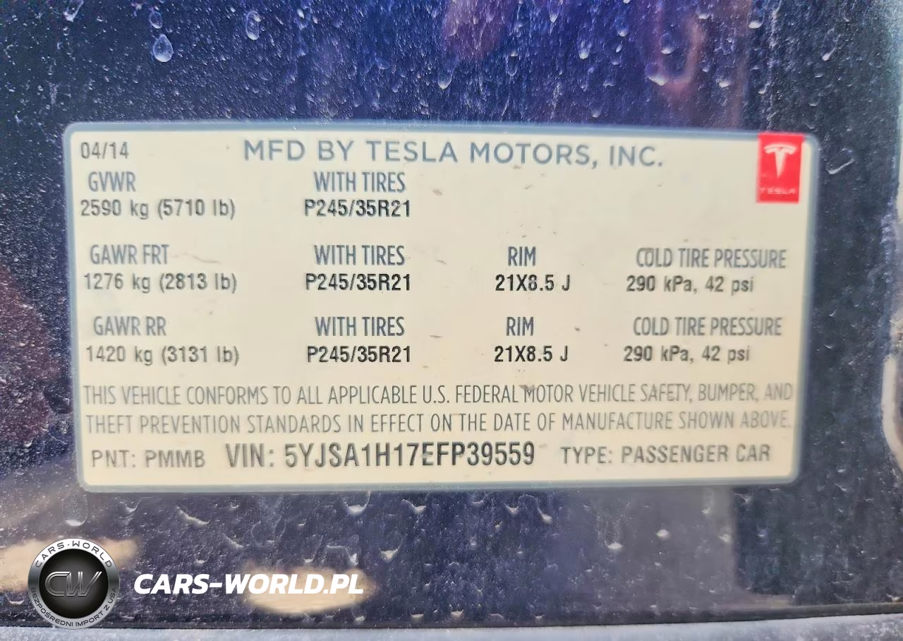 2014 Tesla Model S VIN:5YJSA1H17EFP39559 - 12