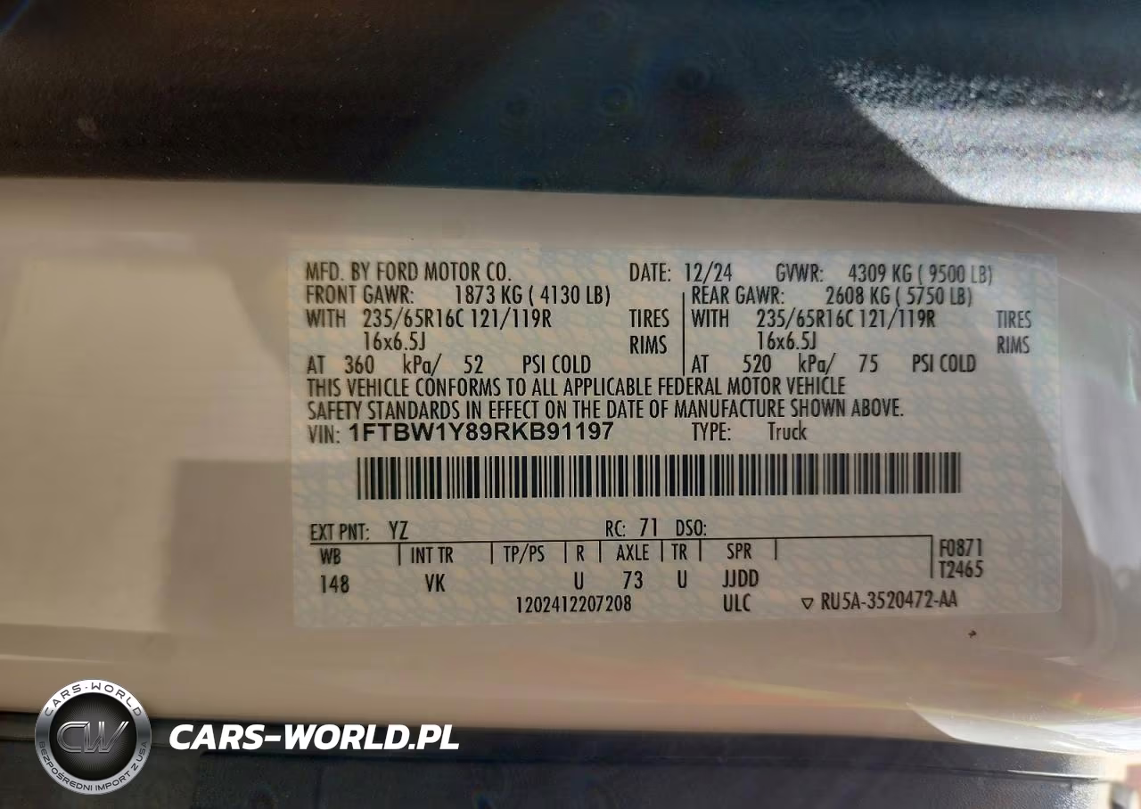 2024 Ford Transit 350 Delivery Van VIN:1FTBW1Y89RKB91197 - 14