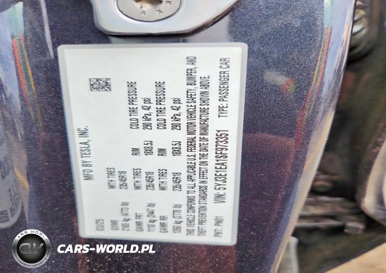 2025 Tesla Model 3 VIN:5YJ3E1EA1SF973351 - 12