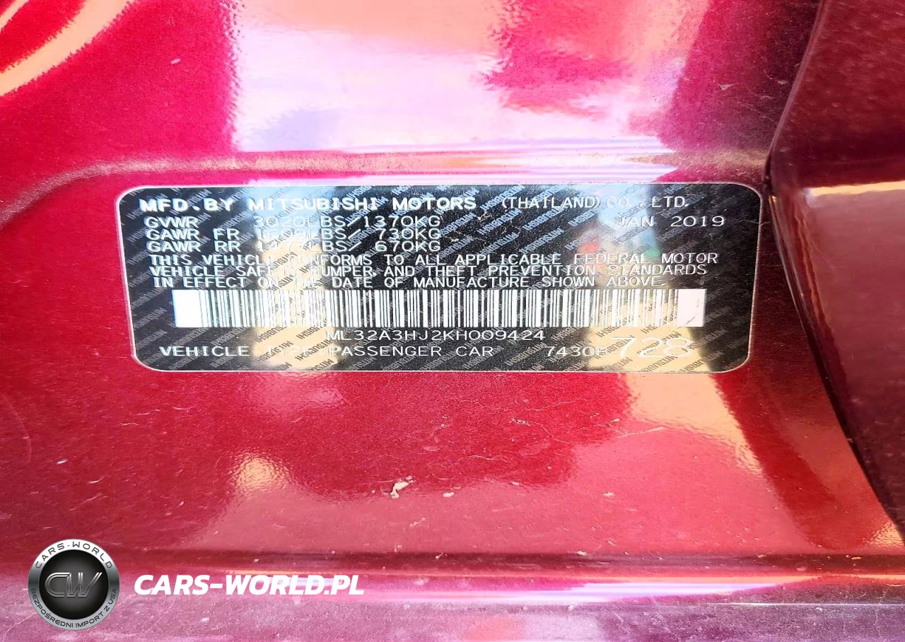 2019 Mitsubishi Mirage Es VIN:ML32A3HJ2KH009424 - 12