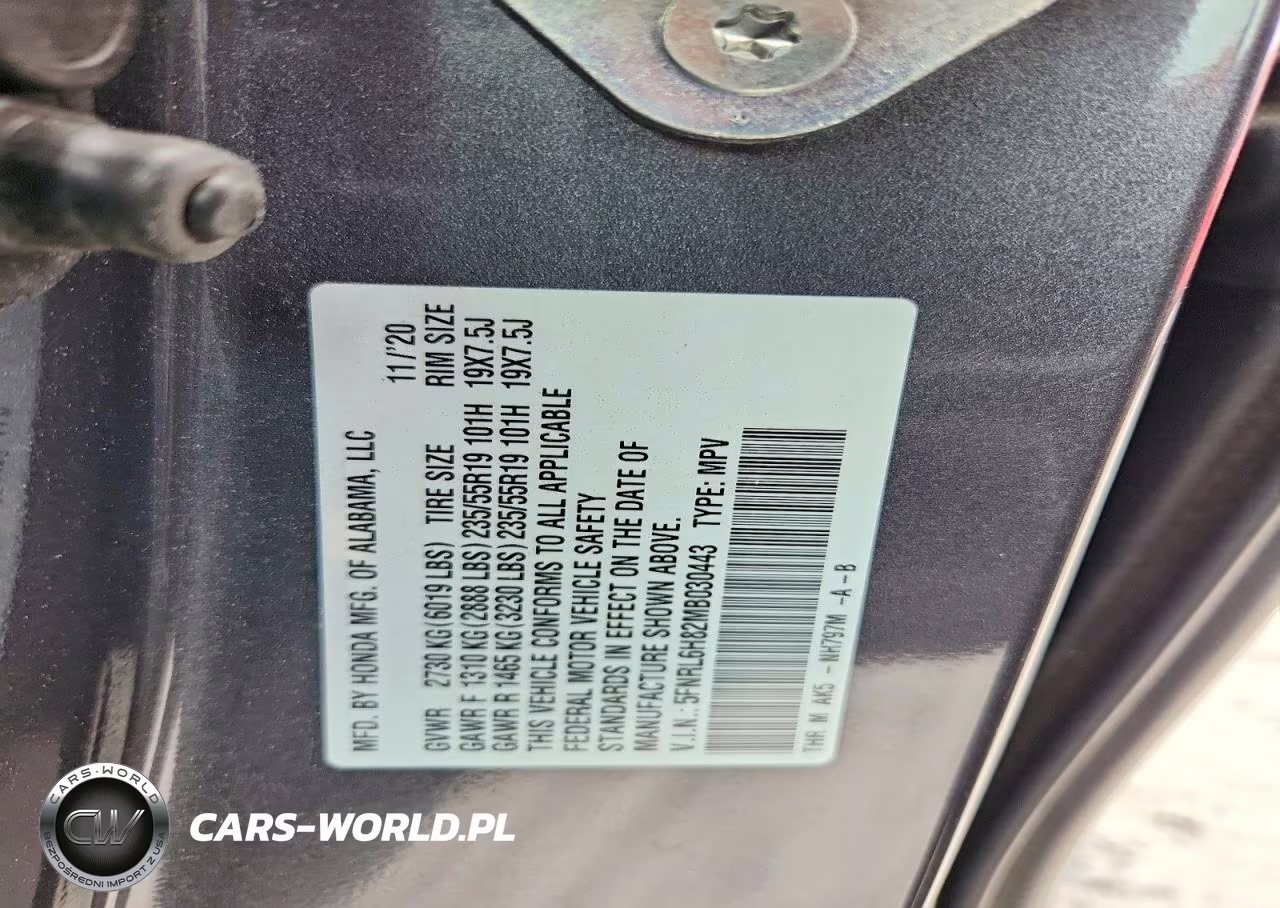 2021 Honda Odyssey Touring VIN:5FNRL6H82MB030443 - 13