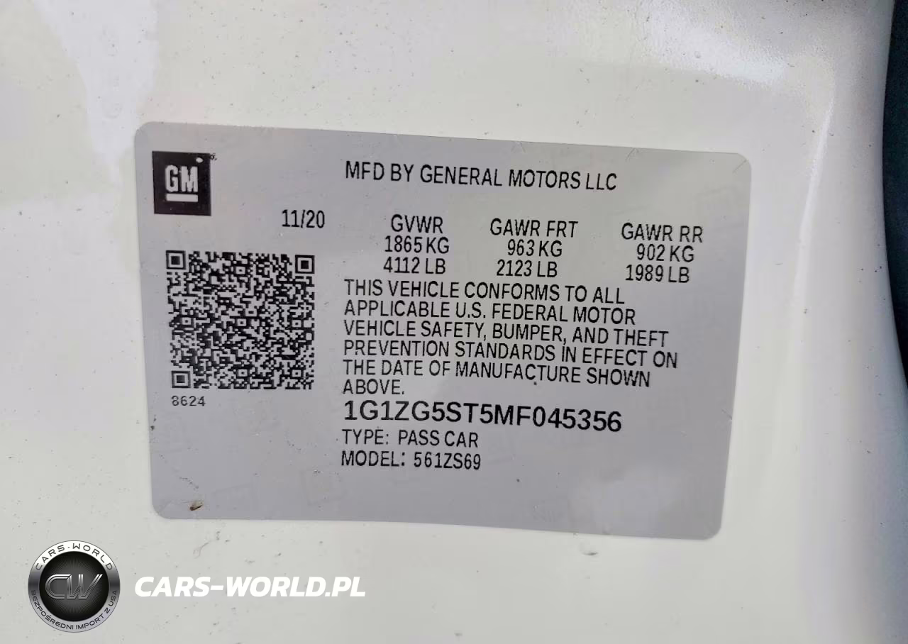 2021 Chevrolet Malibu Rs VIN:1G1ZG5ST5MF045356 - 12