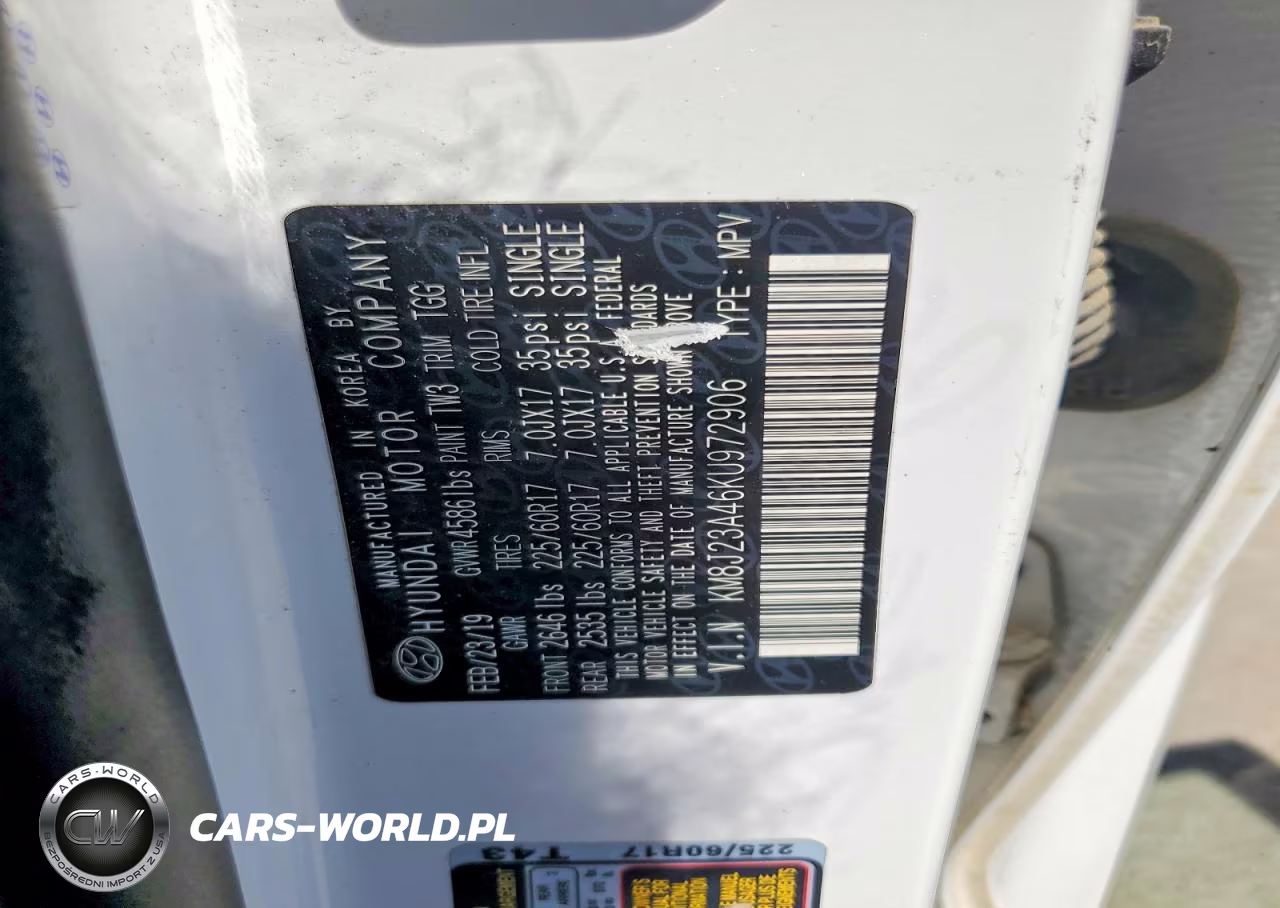 2019 Hyundai Tucson Se VIN:KM8J23A46KU972906 - 13