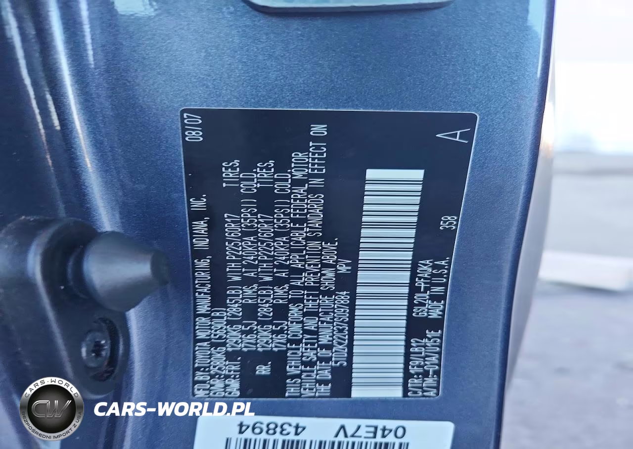 2007 Toyota Sienna Xle Limited 7-Passenger VIN:5TDZK22C37S097884 - 13