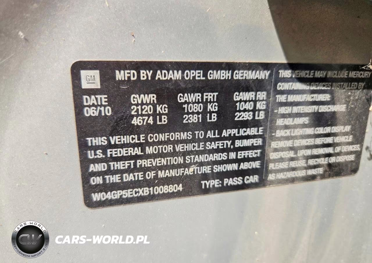 2011 Buick Regal Cxl VIN:W04GP5ECXB1008804 - 12