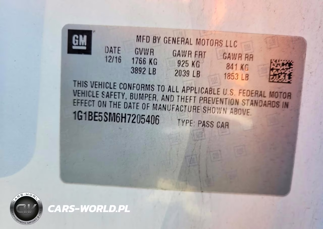 2017 Chevrolet Cruze Lt VIN:1G1BE5SM6H7205406 - 12