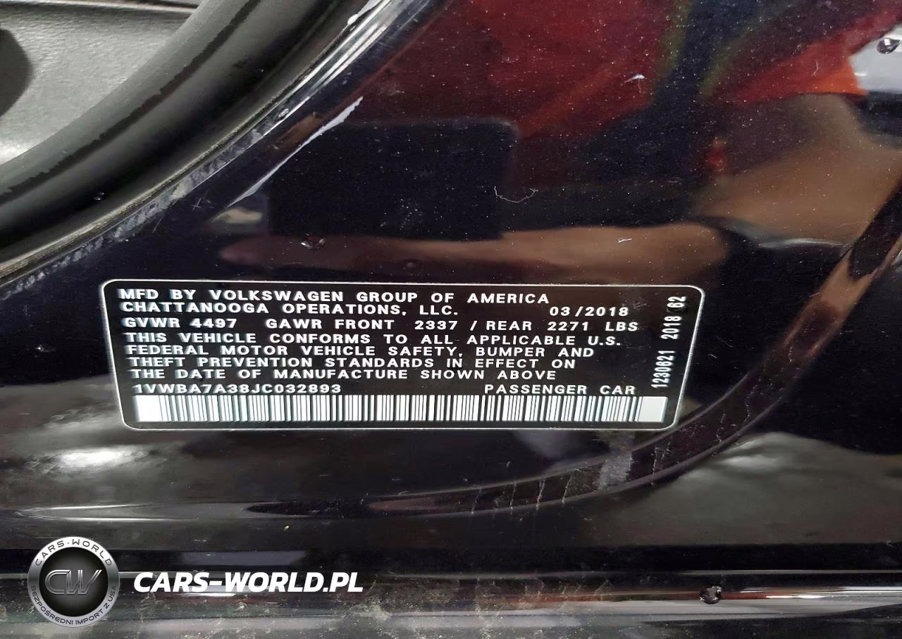 2018 Volkswagen Passat Se VIN:1VWBA7A38JC032893 - 12
