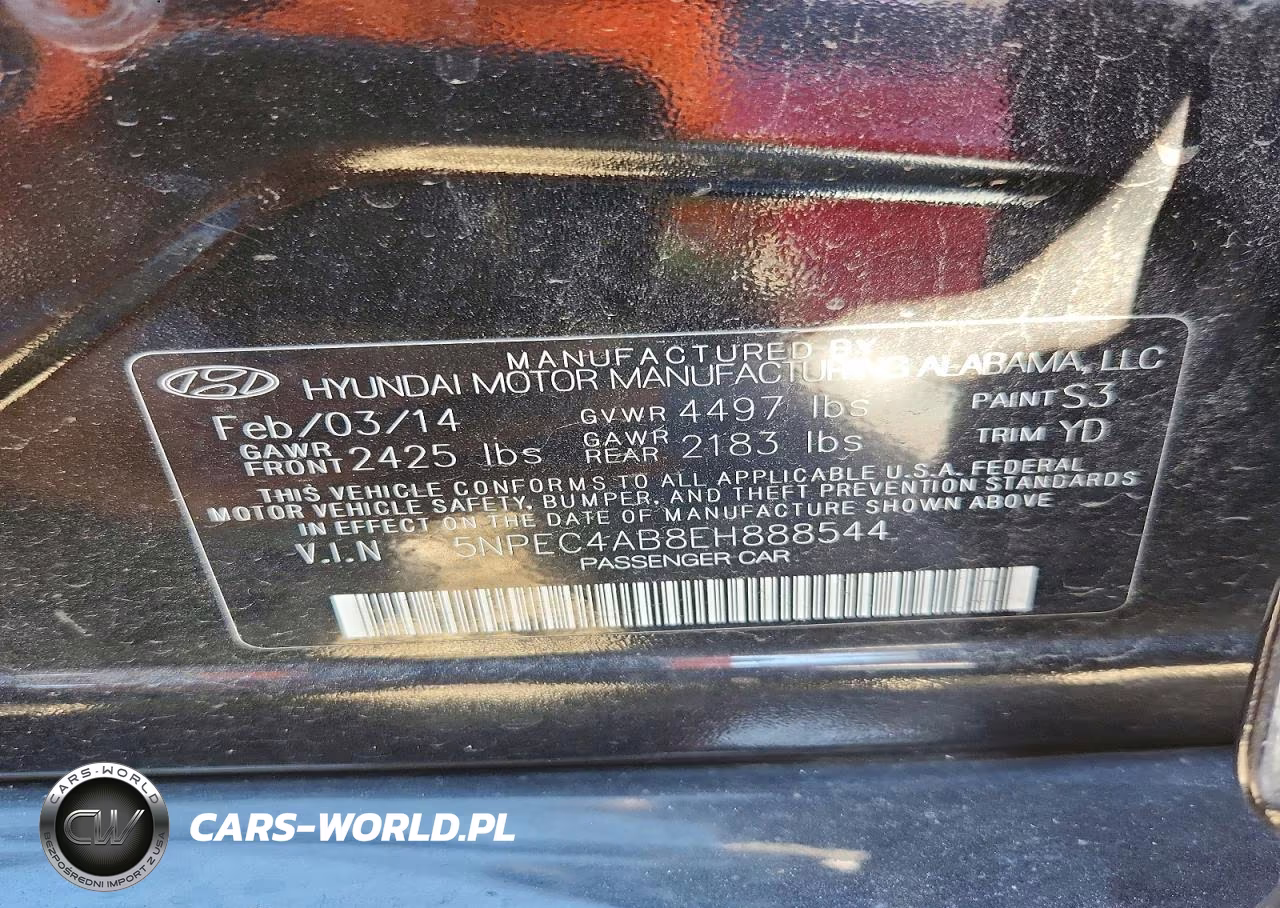 2014 Hyundai Sonata Limited 2.0T VIN:5NPEC4AB8EH888544 - 12