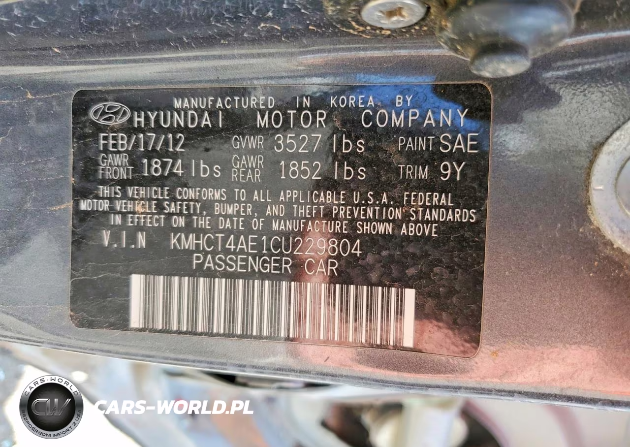 2012 Hyundai Accent Gls VIN:KMHCT4AE1CU229804 - 12