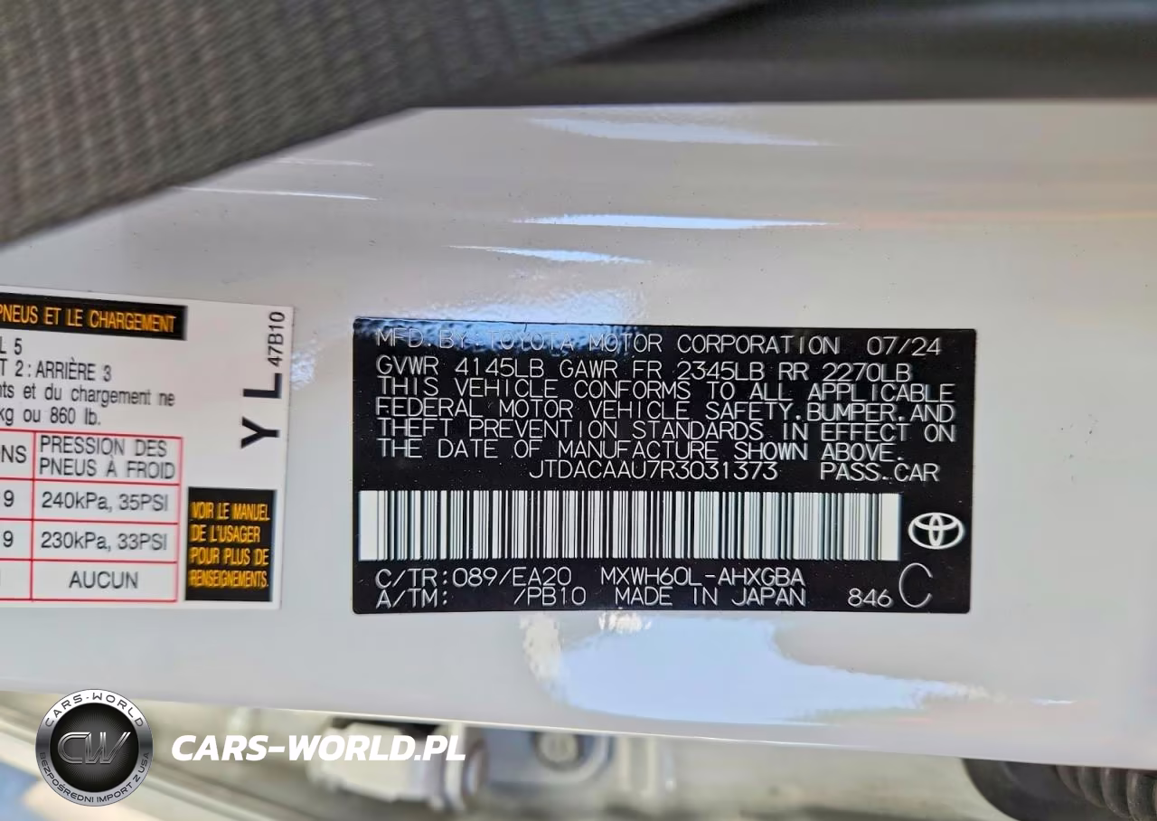 2024 Toyota Prius Xle VIN:JTDACAAU7R3031373 - 13