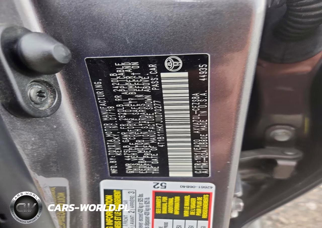 2018 Toyota Camry Se VIN:4T1B11HK7JU070277 - 12