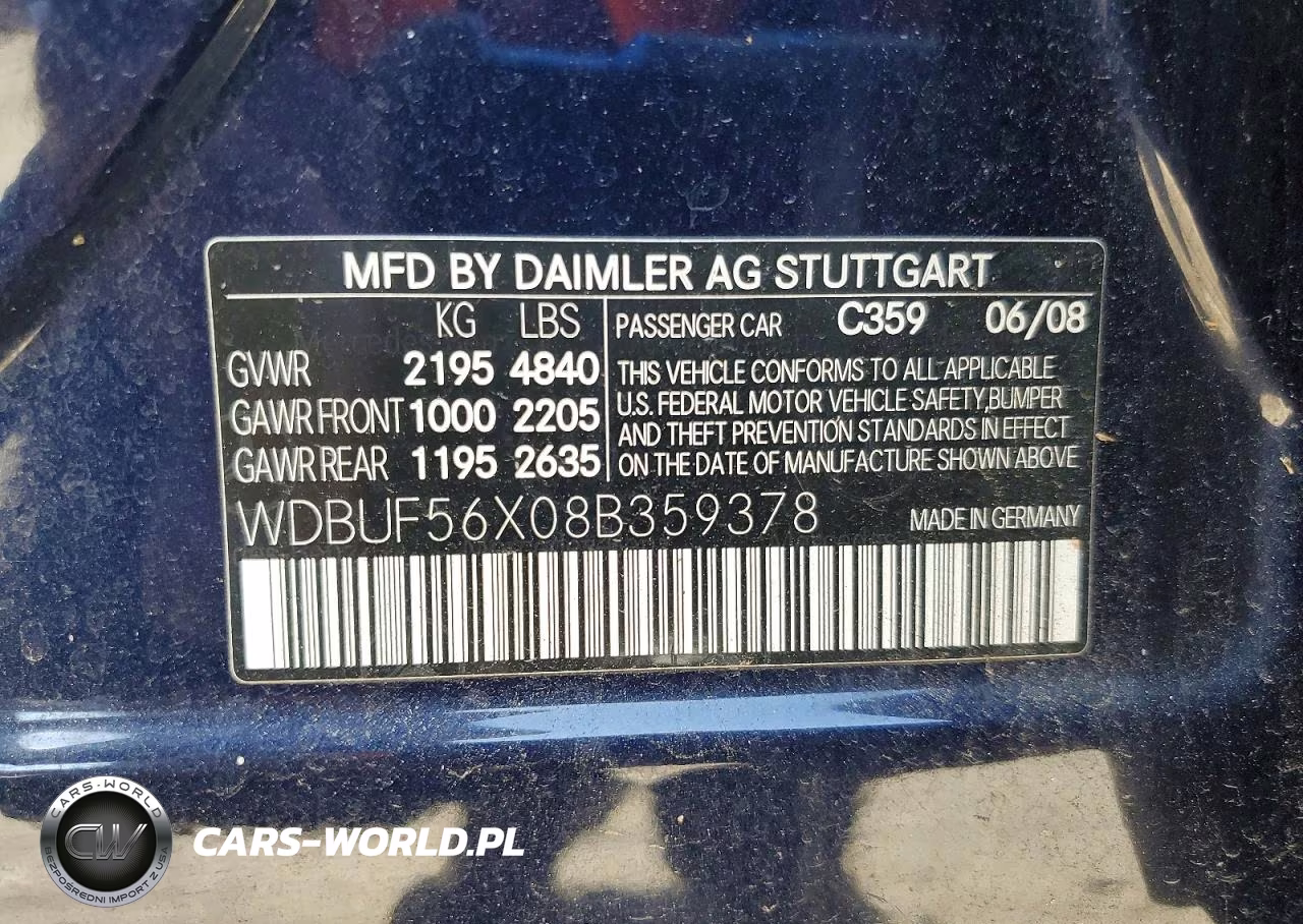 2008 Mercedes-Benz E 350 VIN:WDBUF56X08B359378 - 13