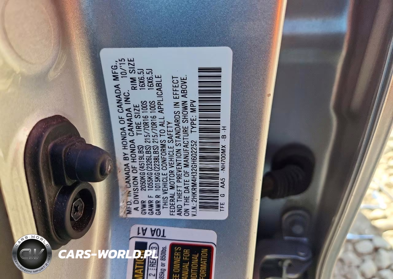 2016 Honda Cr-V Lx VIN:2HKRM4H32GH602252 - 12