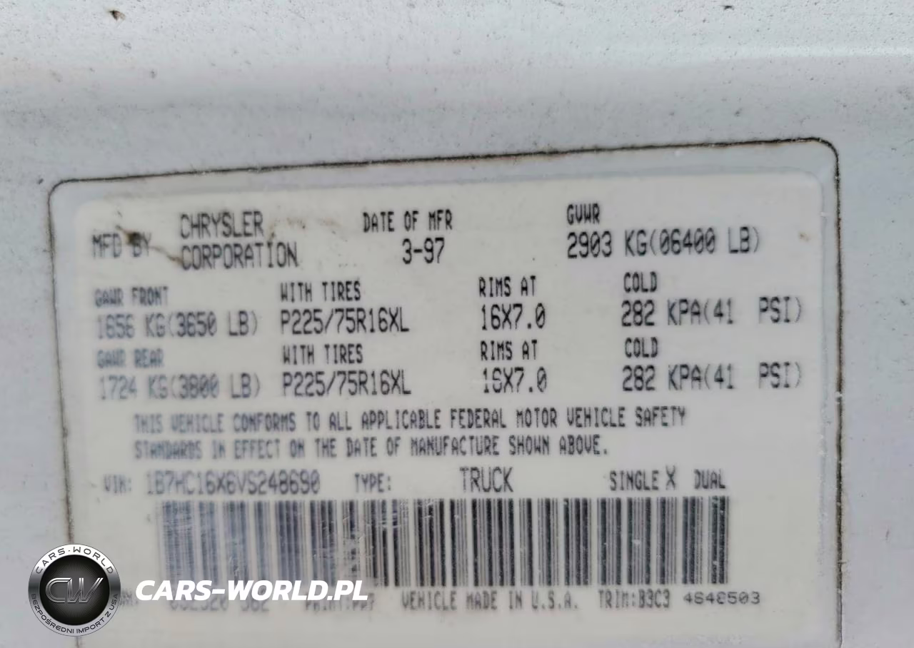 1997 Dodge Ram 1500 VIN:1B7HC16X6VS248690 - 13