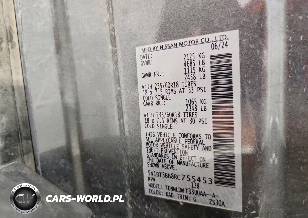 2024 Nissan Rogue Sv VIN:5N1BT3BB8RC755453 - 13