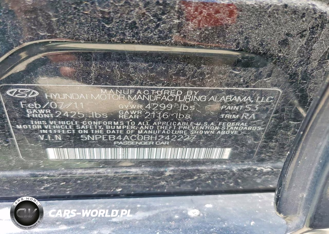 2011 Hyundai Sonata Gls VIN:5NPEB4AC0BH242227 - 12