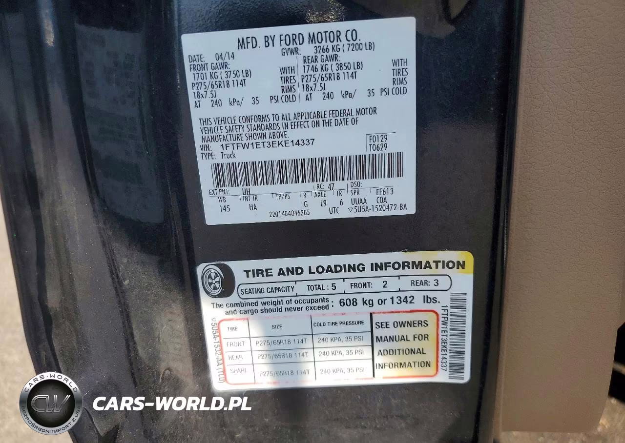 2014 Ford F150 Supercrew VIN:1FTFW1ET3EKE14337 - 12