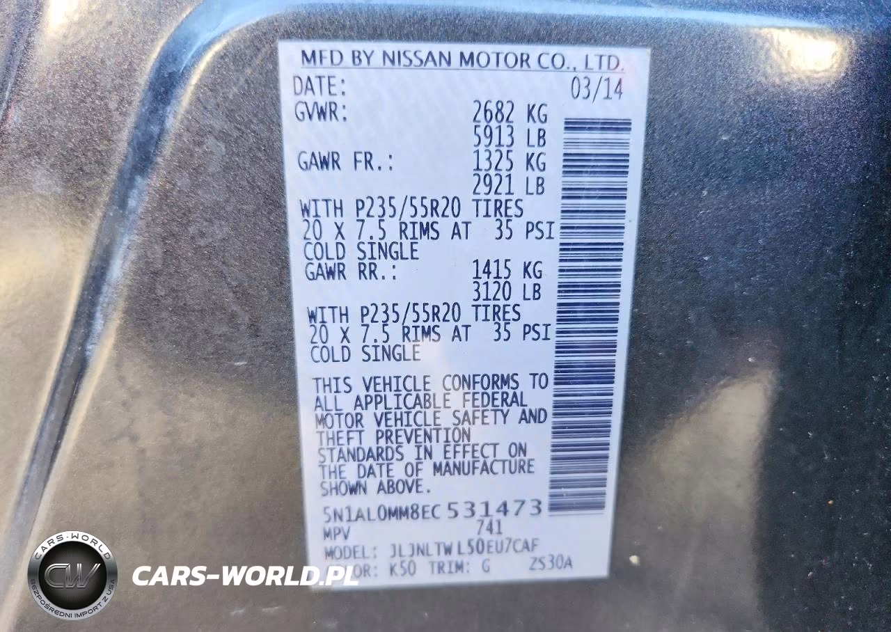 2014 Infiniti Qx60 Base VIN:5N1AL0MM8EC531473 - 13