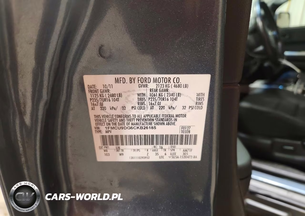 2012 Ford Escape Xlt VIN:1FMCU9DG6CKB26185 - 12