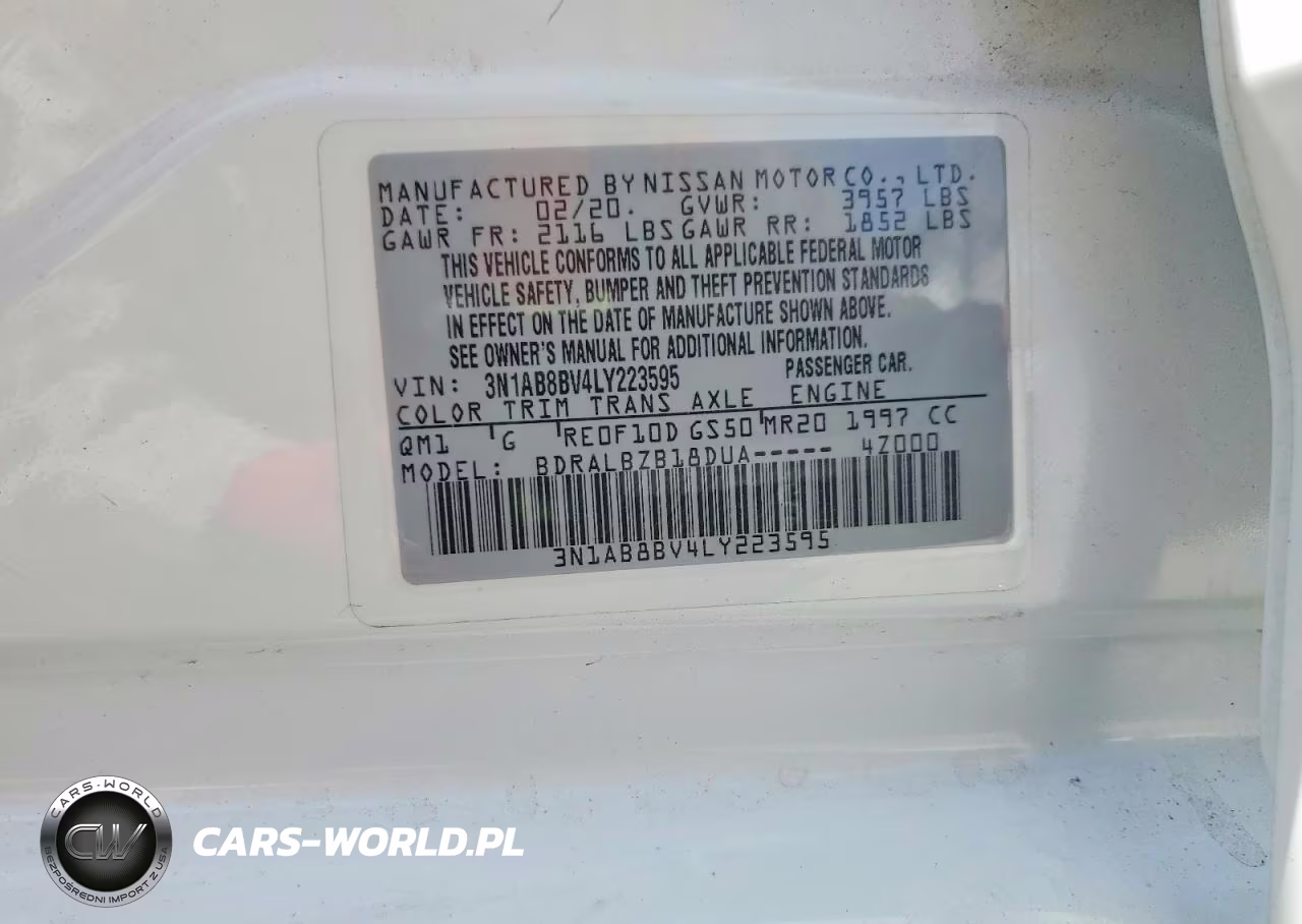2020 Nissan Sentra S VIN:3N1AB8BV4LY223595 - 12