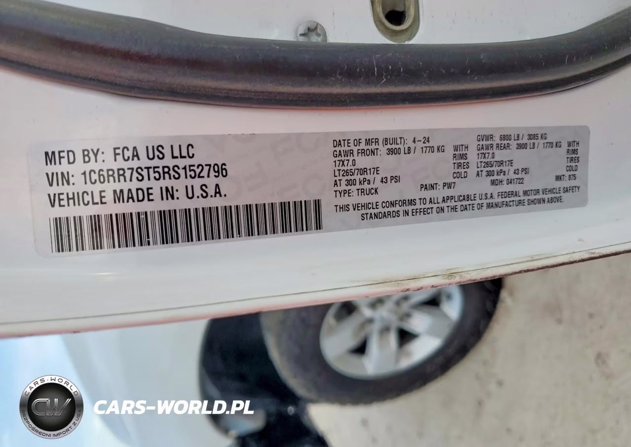 2024 Ram 1500 Classic Tradesman VIN:1C6RR7ST5RS152796 - 12