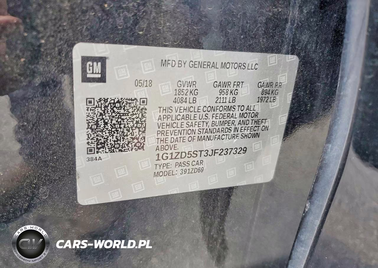 2018 Chevrolet Malibu Lt VIN:1G1ZD5ST3JF237329 - 12