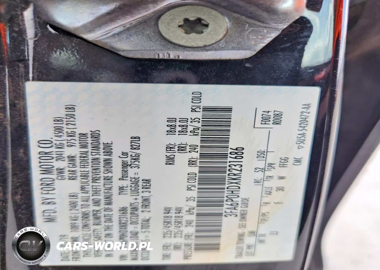 2019 Ford Fusion Se VIN:3FA6P0HDXKR231686 - 12