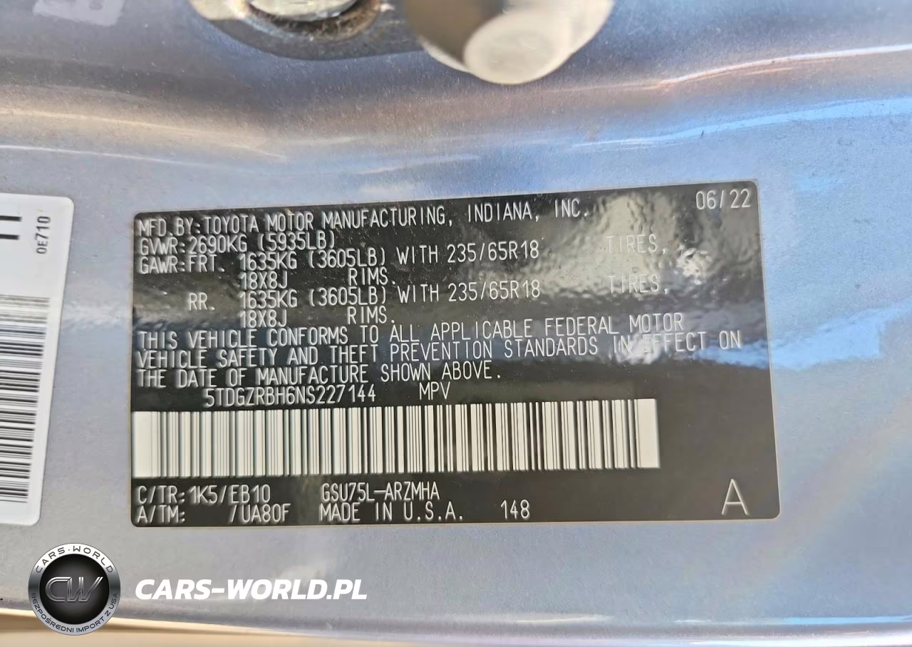 2022 Toyota Highlander Xle VIN:5TDGZRBH6NS227144 - 13