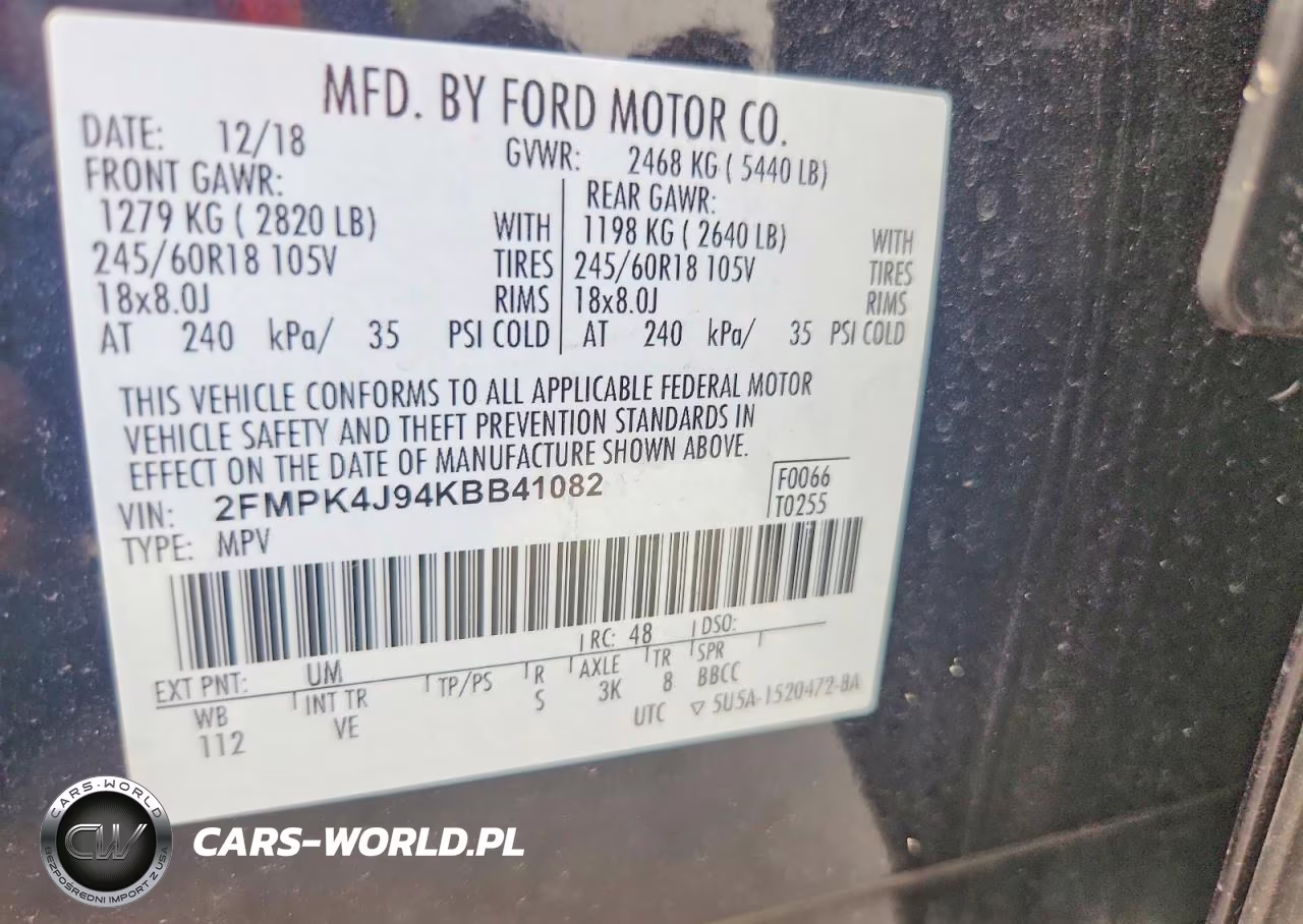 2019 Ford Edge Sel VIN:2FMPK4J94KBB41082 - 13