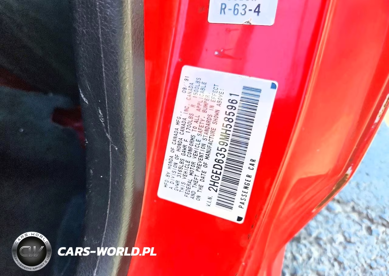 1991 Honda Civic Dx VIN:2HGED6359MH585961 - 12