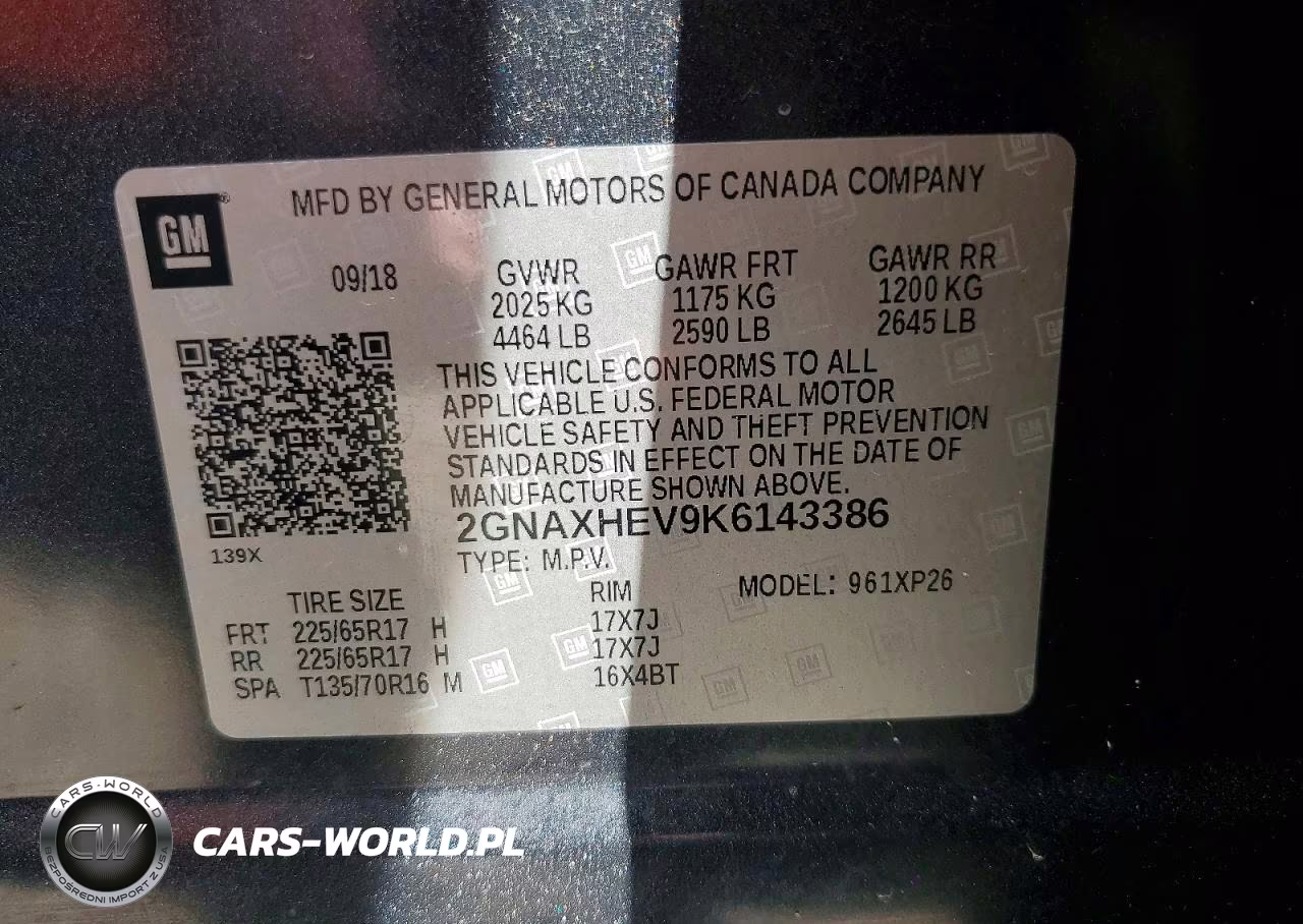 2019 Chevrolet Equinox Ls VIN:2GNAXHEV9K6143386 - 12