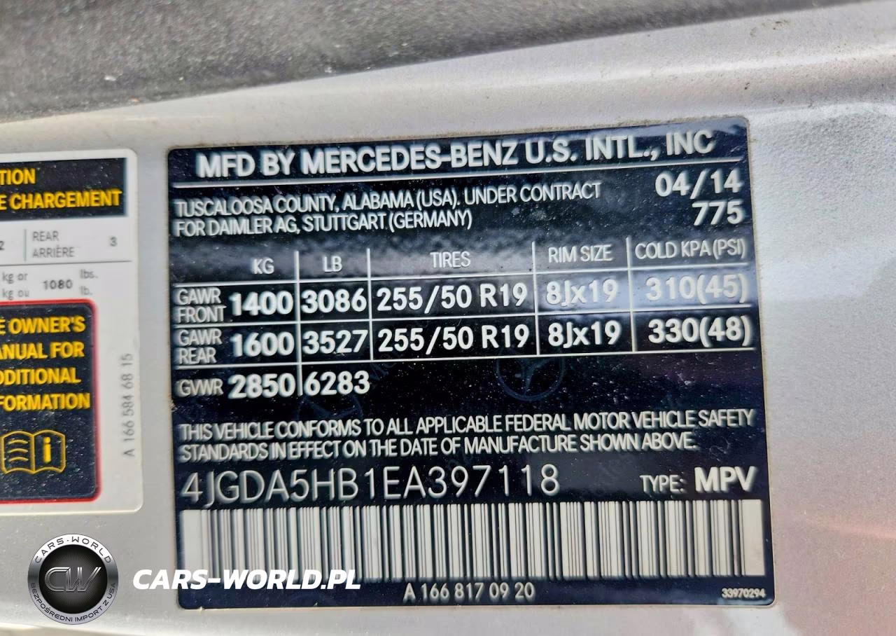 2014 Mercedes-Benz Ml 350 4Matic VIN:4JGDA5HB1EA397118 - 13