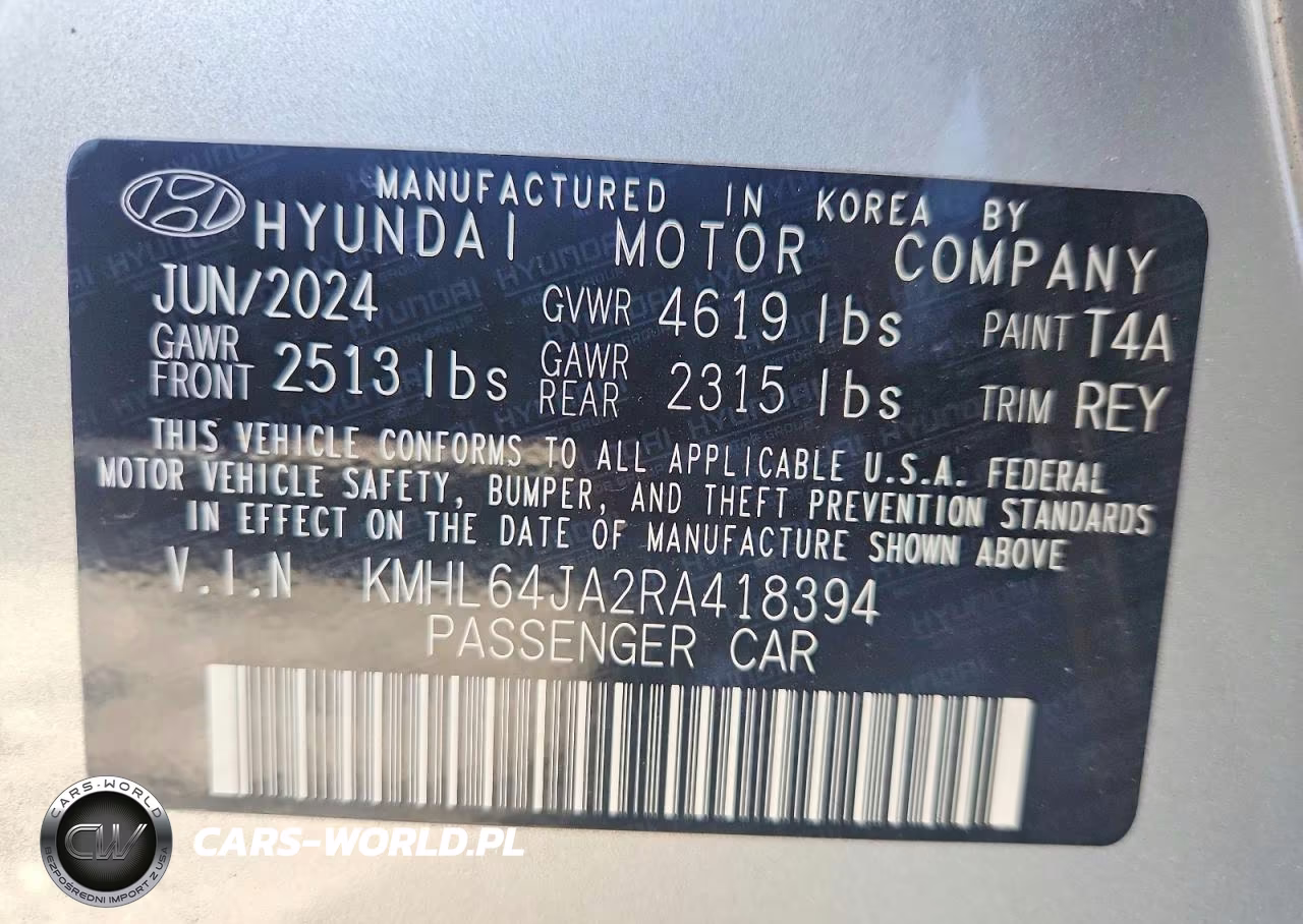 2024 Hyundai Sonata Sel VIN:KMHL64JA2RA418394 - 12