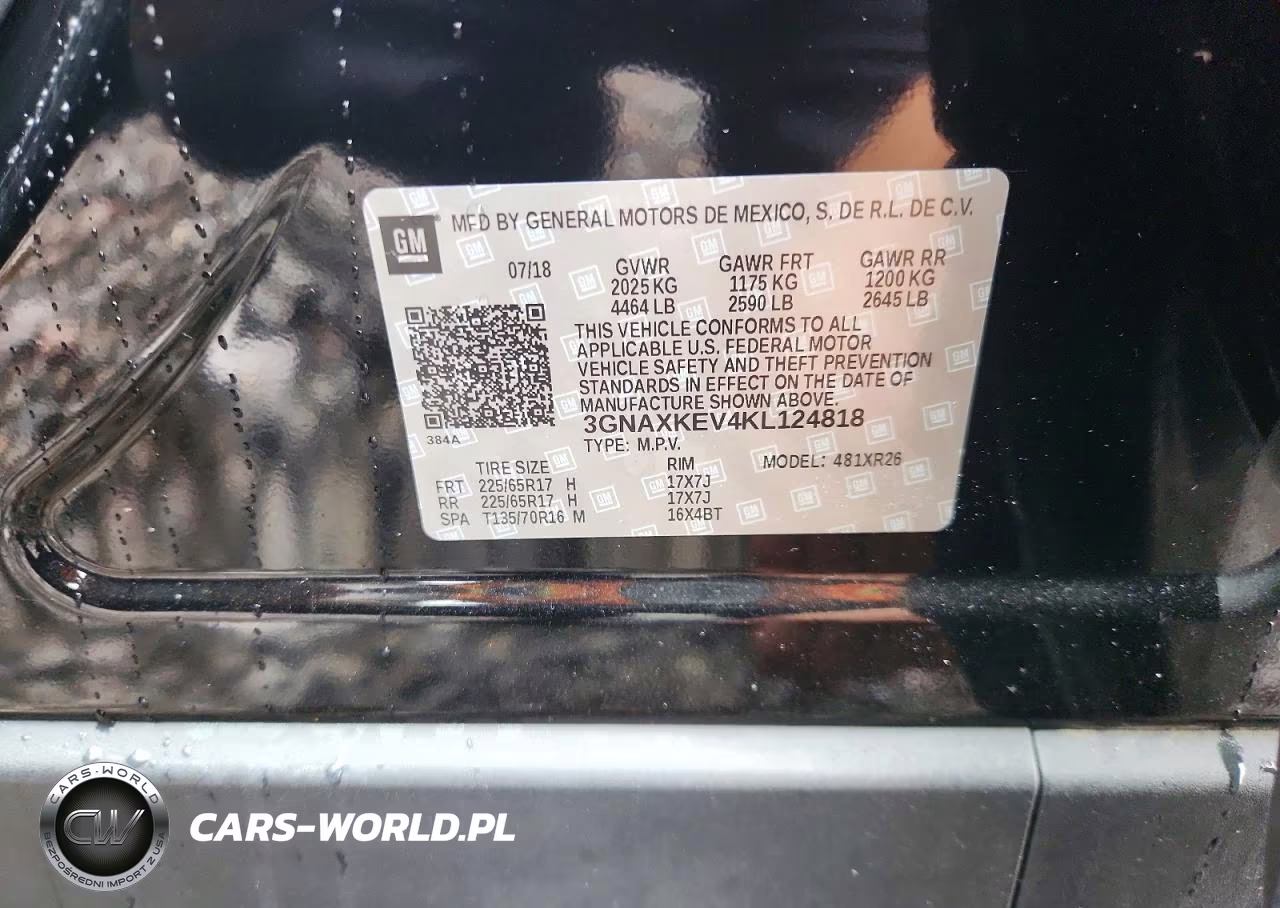 2019 Chevrolet Equinox Lt VIN:3GNAXKEV4KL124818 - 12