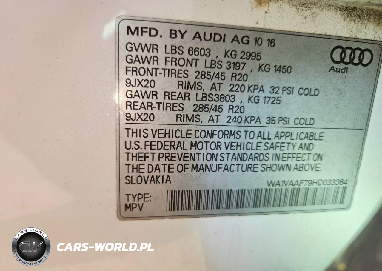 2017 Audi Q7 Prestige VIN:WA1VAAF79HD033364 - 12