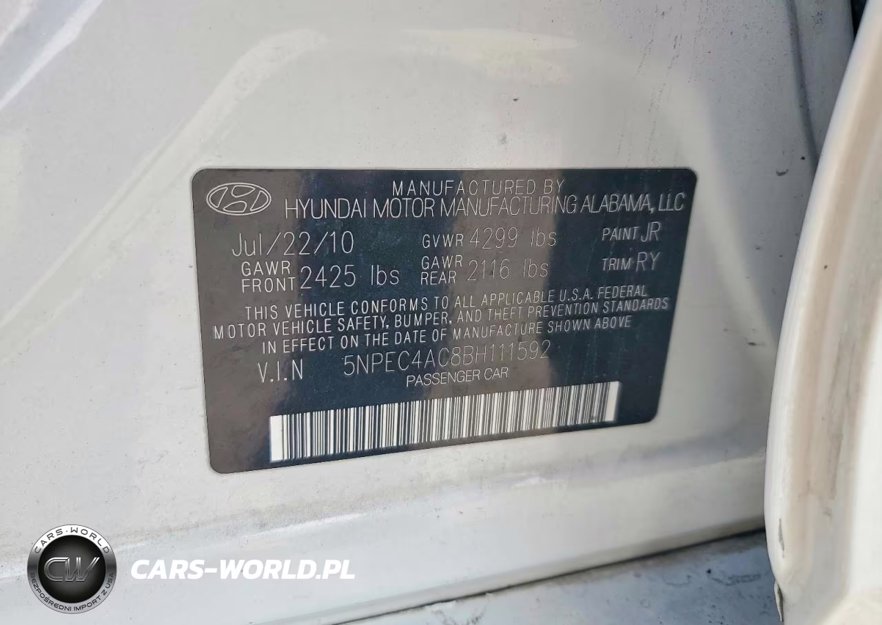 2011 Hyundai Sonata Tur VIN:5NPEC4AC8BH111592 - 12