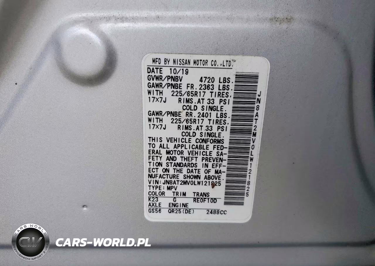 2020 Nissan Rogue Sv VIN:JN8AT2MV0LW121825 - 13
