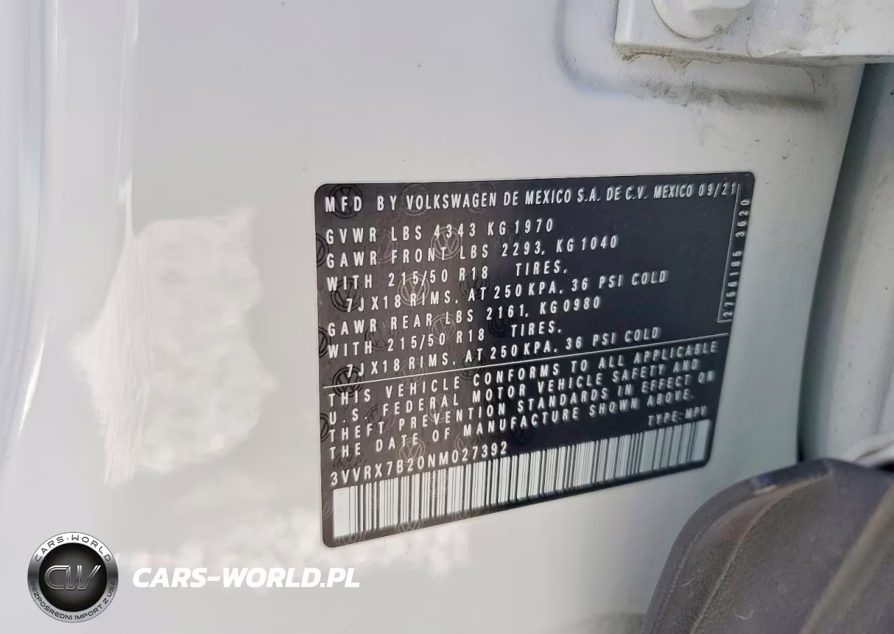 2022 Volkswagen Taos Se VIN:3VVRX7B20NM027392 - 12