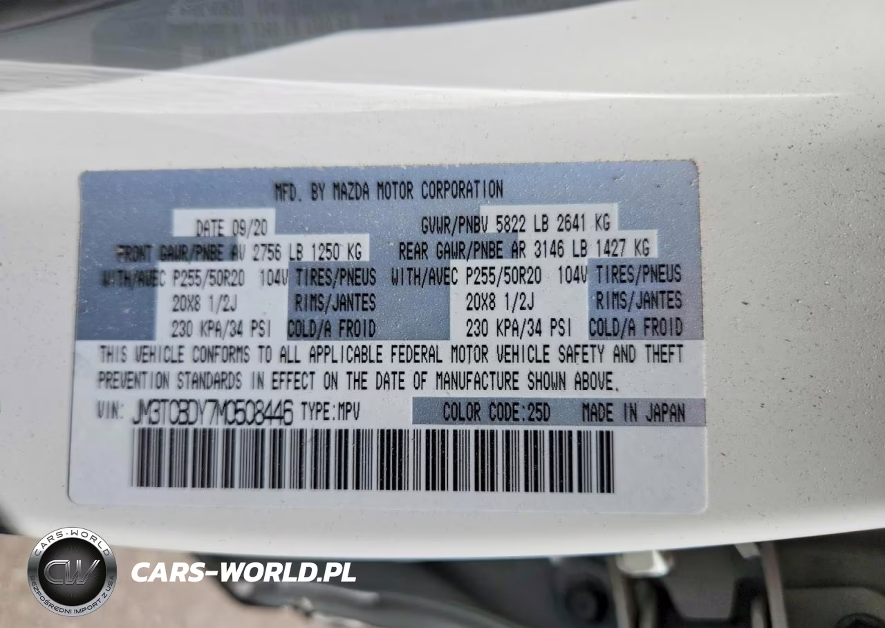2021 Mazda Cx-9 Grand Touring VIN:JM3TCBDY7M0508446 - 13
