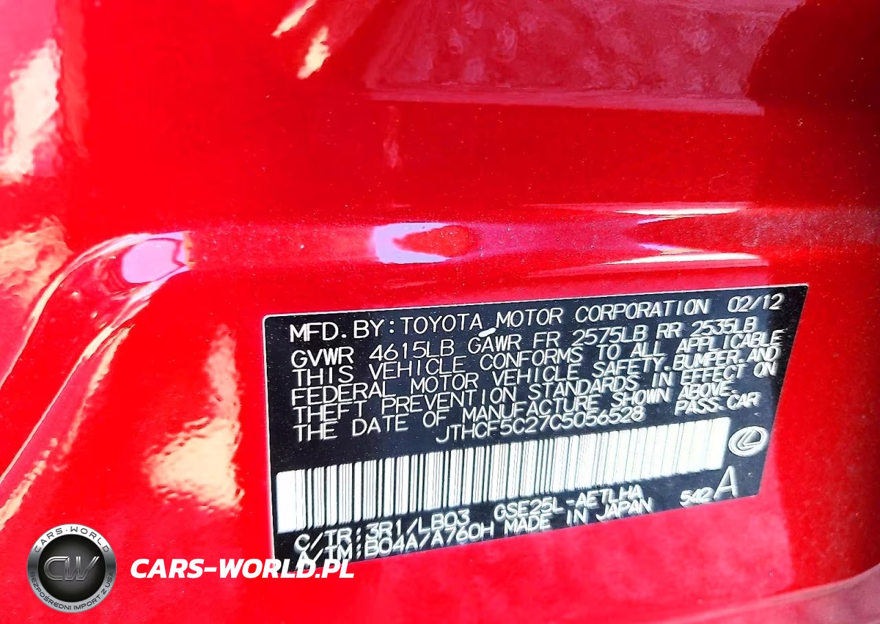 2012 Lexus Is 250 VIN:JTHCF5C27C5056528 - 13