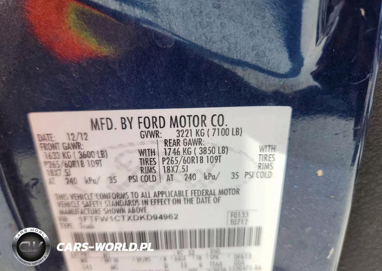 2013 Ford F150 Supercrew VIN:1FTFW1CTXDKD94962 - 12