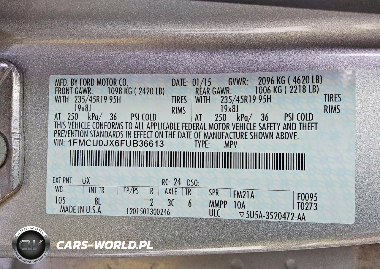 2015 Ford Escape Titanium VIN:1FMCU0JX6FUB36613 - 13