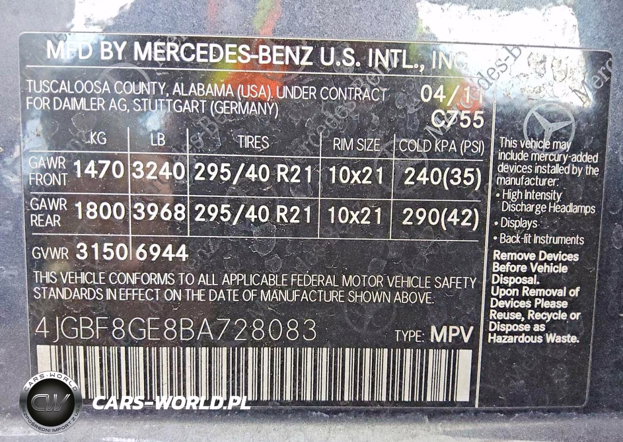 2011 Mercedes-Benz Gl 550 4Matic VIN:4JGBF8GE8BA728083 - 13